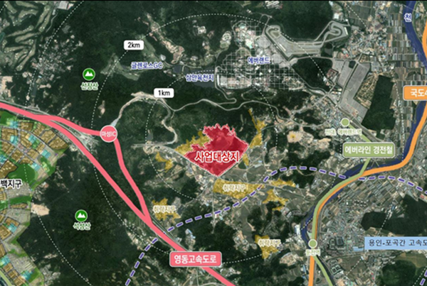 용인포곡 공공지원민간임대주택 공급촉진지구 위치도